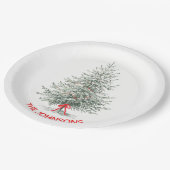 Elegant Christmas Tree & Custom Name Paper Plates ペーパープレート (アングル)