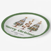 Elegant Christmas Tree Editable Custom Paper Plate ペーパープレート (アングル)