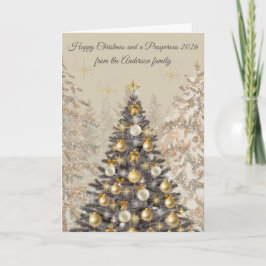 Elegant Christmas Tree Greeting Card – Family  カード