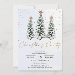 Elegant Christmas Tree Holiday Party Invitation 招待状