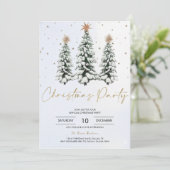 Elegant Christmas Tree Holiday Party Invitation 招待状 (スタンド正面)