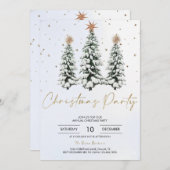 Elegant Christmas Tree Holiday Party Invitation 招待状 (正面/裏面)