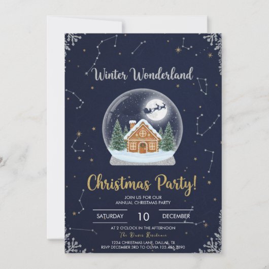 Elegant Christmas Tree Holiday Party Invitation 招待状 (正面)