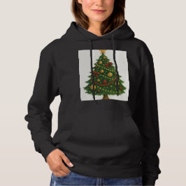 Elegant Christmas Tree Hoodie for Women | Festive  パーカ