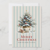 Elegant Christmas Tree in Porcelain Pot シーズンカード (正面)