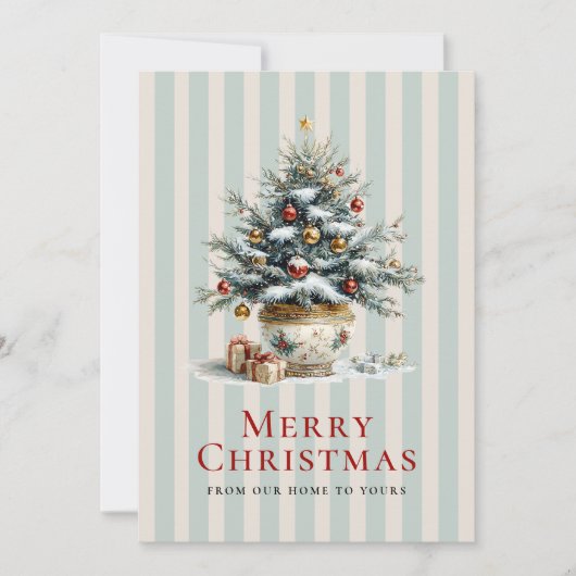 Elegant Christmas Tree in Porcelain Pot シーズンカード (正面)