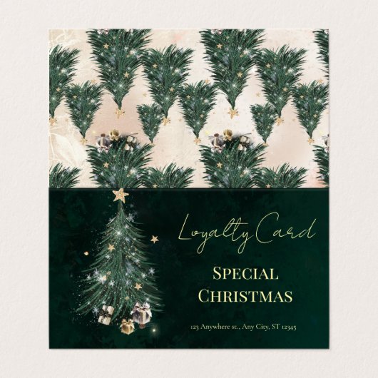 Elegant Christmas Tree Loyalty Card! 名刺 (外部フラット)