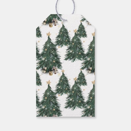 Elegant Christmas Tree Merry Christmas ギフトタグ (裏面)