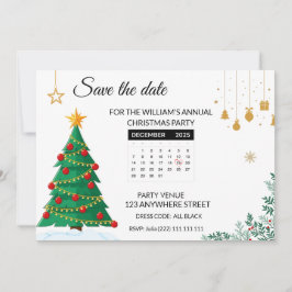 Elegant Christmas Tree Mini Calendar セーブザデート