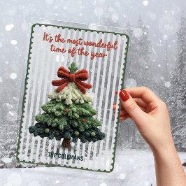 Elegant Christmas tree non photo green blue アクリル招待状