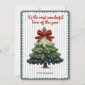 Elegant Christmas tree non photo green blue シーズンカード (正面)