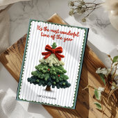 Elegant Christmas tree non photo green blue シーズンカード