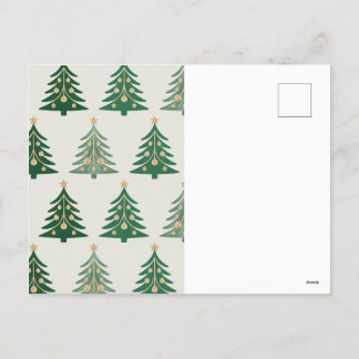 Elegant Christmas Tree & Ornament Pattern – Festiv シーズンポストカード
