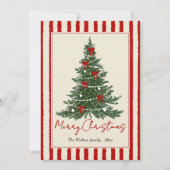 Elegant Christmas Tree Party Holiday Card シーズンカード (正面)