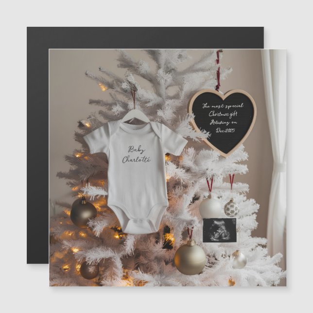 Elegant  Christmas tree pregnancy announcement  (正面/裏面)