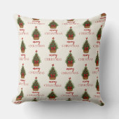 Elegant Christmas Tree – Red Ribbon  クッション (正面)