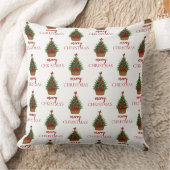 Elegant Christmas Tree – Red Ribbon  クッション (ブランケット)