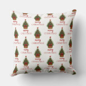 Elegant Christmas Tree – Red Ribbon  クッション (裏面)