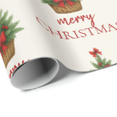 Elegant Christmas Tree – Red Ribbon  ラッピングペーパー (ロールコーナー)