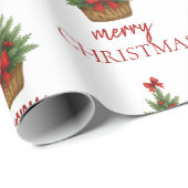 Elegant Christmas Tree – Red Ribbon  ラッピングペーパー (ロールコーナー)