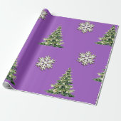 Elegant Christmas Tree & Snowflake Wrapping Paper ラッピングペーパー (アンロールド)