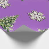Elegant Christmas Tree & Snowflake Wrapping Paper ラッピングペーパー (角)