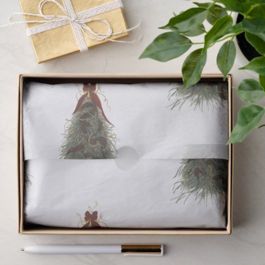 Elegant Christmas Tree Tissue Paper 薄葉紙 (ギフト)