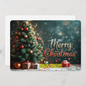 Elegant Christmas Tree with Gifts シーズンカード (正面/裏面)