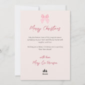 Elegant Christmas Tree with Pink Bows Holiday Card シーズンカード (裏面)