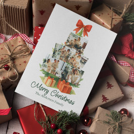 Elegant Christmas Tree with Red Bow & Presents -  シーズンカード