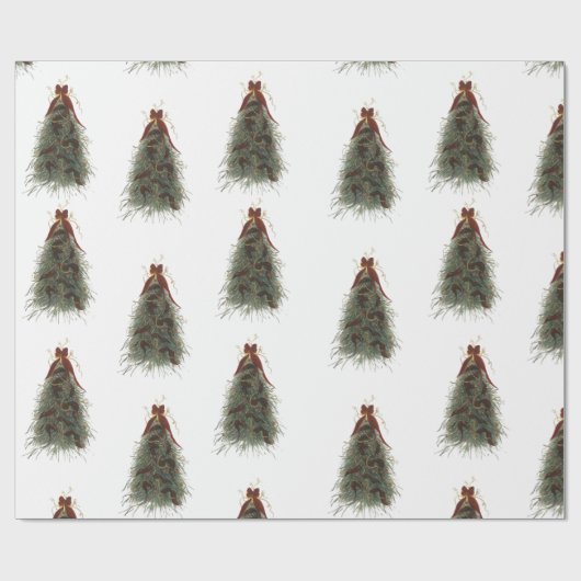 Elegant Christmas Tree Wrapping Paper ラッピングペーパー (フラット)