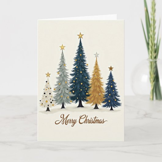 Elegant Christmas Trees Greeting Card カード (正面)