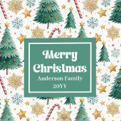 Elegant Christmas Trees Red Green Holiday Napkins