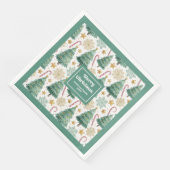Elegant Christmas Trees Red Green Holiday Napkins (コーナー)