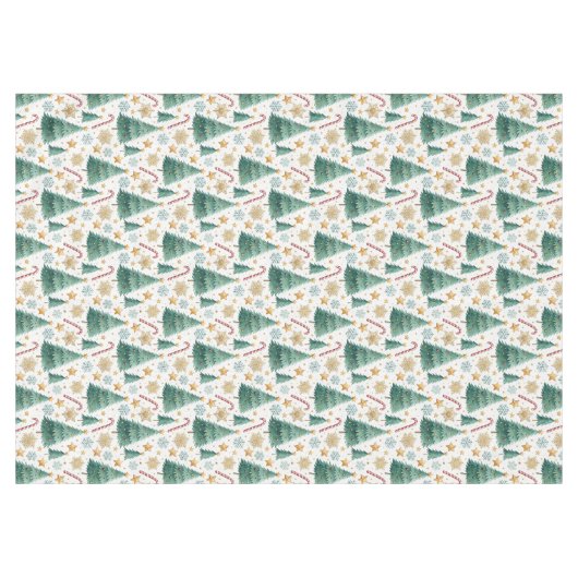 Elegant Christmas trees tablecloth candy cane art テーブルクロス (正面(横))