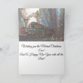 Elegant Christmas Victorian Steampunk Steam Train シーズンカード (内部)