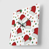 Elegant Christmas Wall Clock – Festive Winter Time スクエア壁時計 (傾斜)