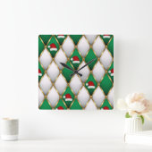Elegant Christmas Wall Clock – Festive Winter Time スクエア壁時計 (ホーム)
