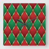 Elegant Christmas Wall Clock – Festive Winter Time スクエア壁時計 (正面)