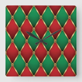 Elegant Christmas Wall Clock – Festive Winter Time スクエア壁時計