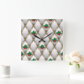 Elegant Christmas Wall Clock – Festive Winter Time スクエア壁時計 (ホーム)