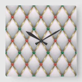 Elegant Christmas Wall Clock – Festive Winter Time スクエア壁時計