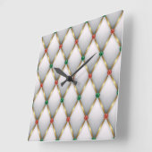 Elegant Christmas Wall Clock – Festive Winter Time スクエア壁時計 (傾斜)