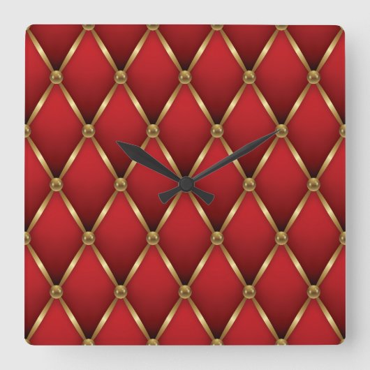 Elegant Christmas Wall Clock – Festive Winter Time スクエア壁時計 (正面)