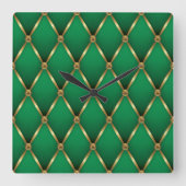 Elegant Christmas Wall Clock – Festive Winter Time スクエア壁時計 (正面)