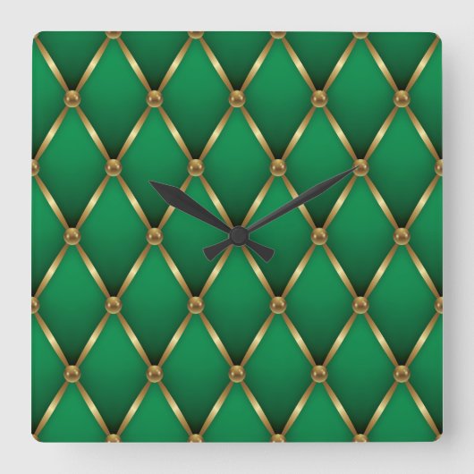 Elegant Christmas Wall Clock – Festive Winter Time スクエア壁時計 (正面)