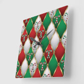 Elegant Christmas Wall Clock – Festive Winter Time スクエア壁時計 (傾斜)
