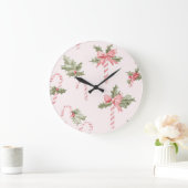 Elegant Christmas Wall Clock – Festive Winter Time ラージ壁時計 (ホーム)
