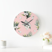 Elegant Christmas Wall Clock – Festive Winter Time ラージ壁時計 (ホーム)