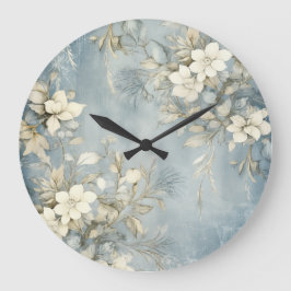 Elegant Christmas Wall Clock – Festive Winter Time ラージ壁時計